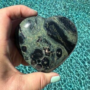 Kambaba Jasper Heart - 14.4 oz, 3.5x3.5x1.25"